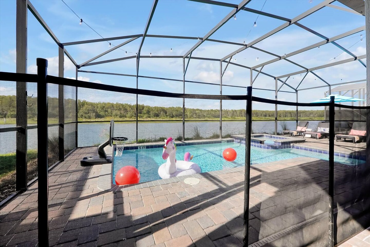 Safety fence to keep unsupervised kiddos from takind a dip!