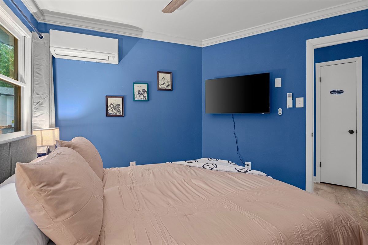 Both bedrooms are equipped with smart TVs