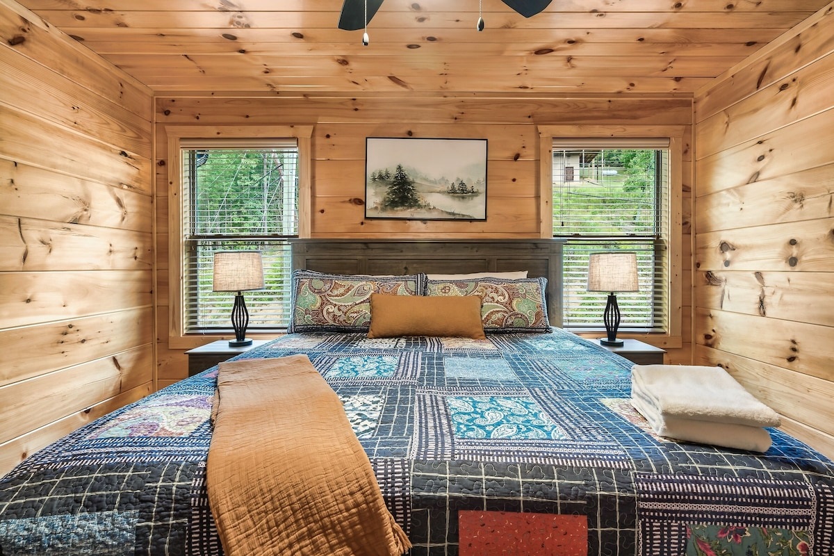 Each bedroom also has a dresser or clothes storage, and a luggage rack.