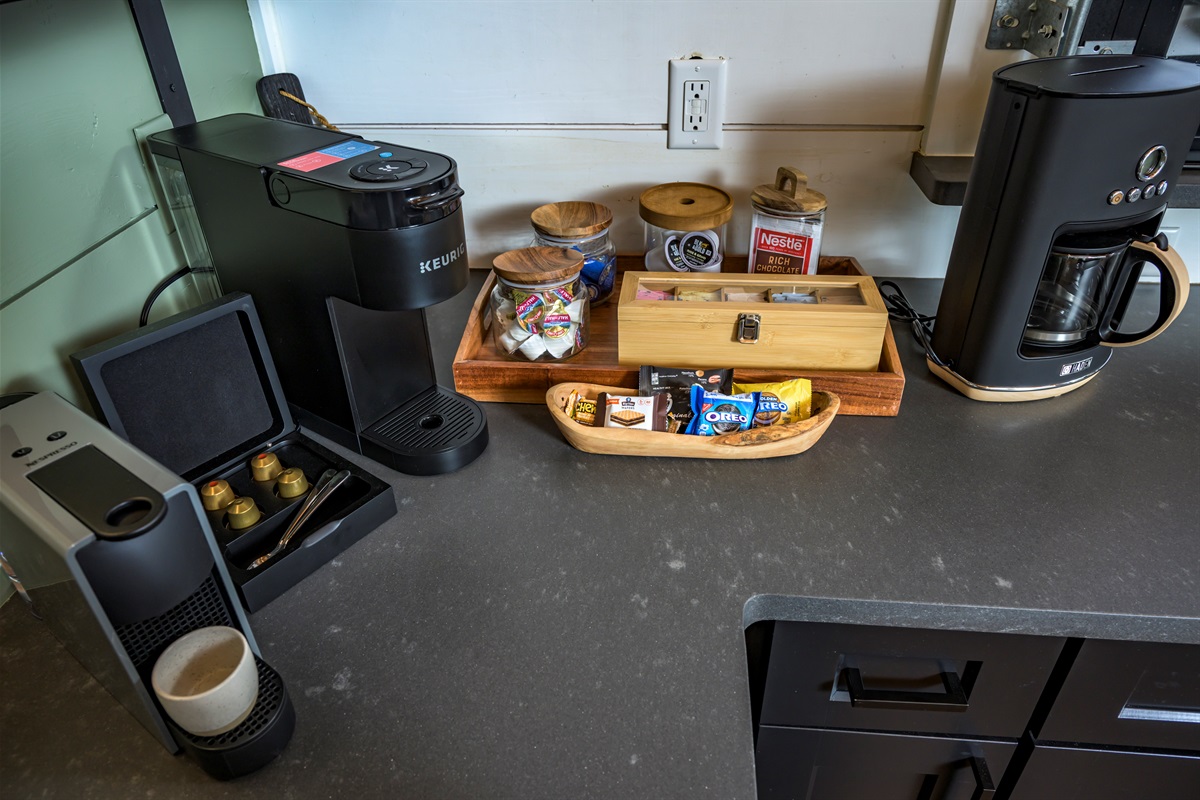 Your morning coffee corner — stocked, cozy, and ready to start the day right.
