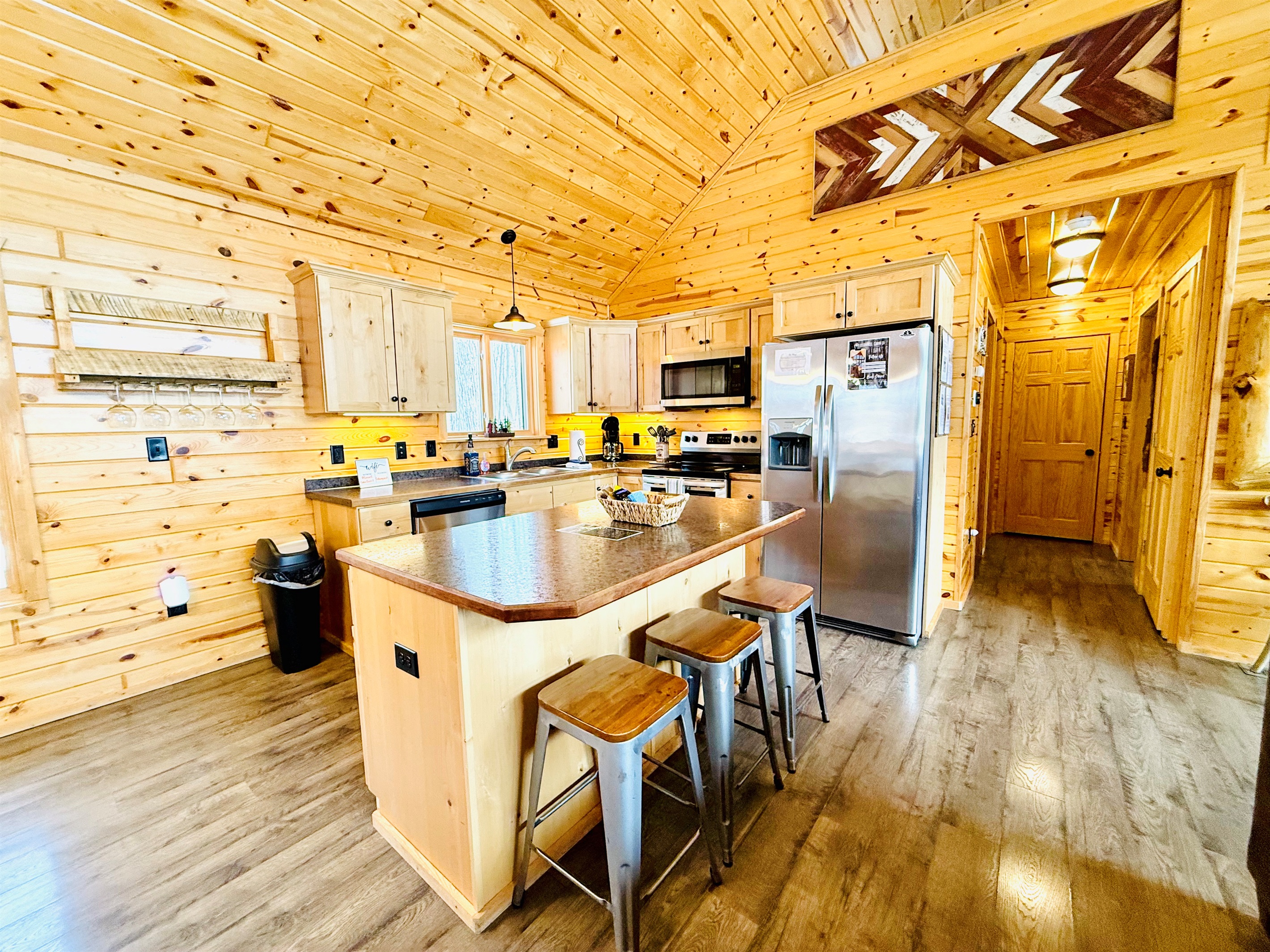 Our kitchen with large center island has everything you need.