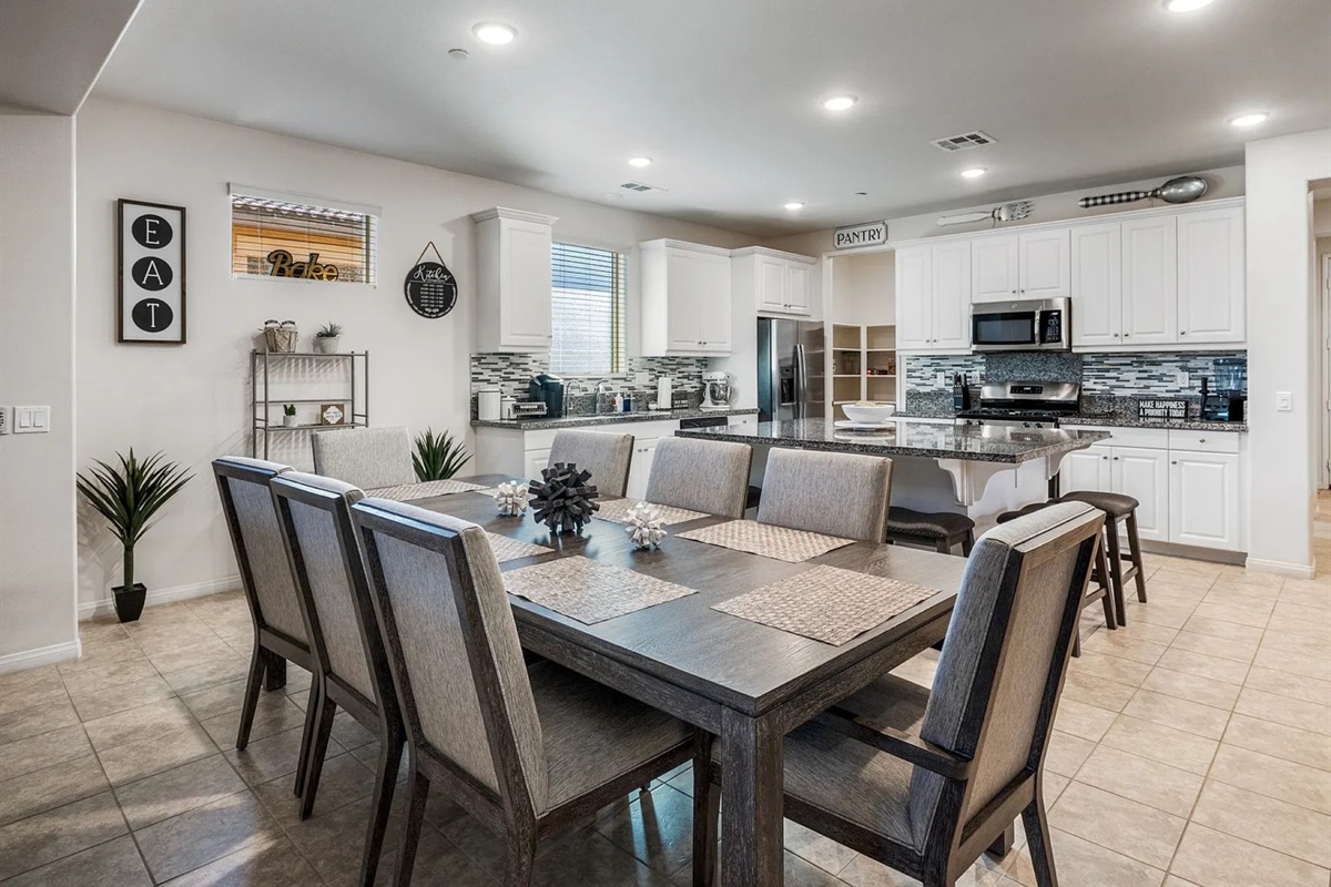 Dining room seating for 8