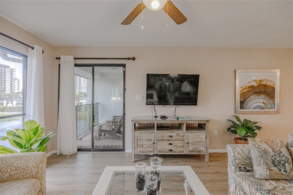 Smart TV and balcony access