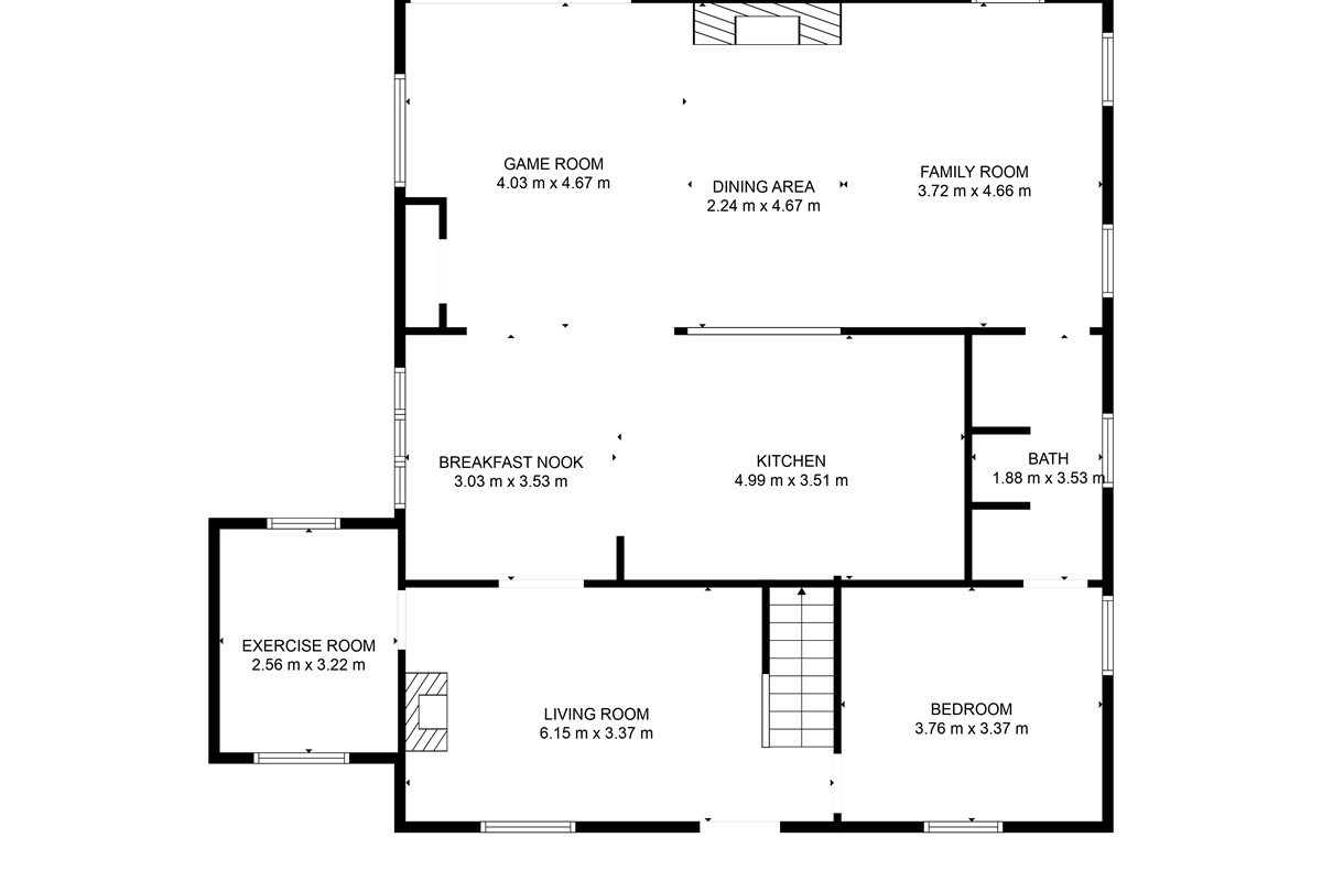 Floor Plan Downstairs: Explore the spacious layout, perfect for family fun and relaxation!