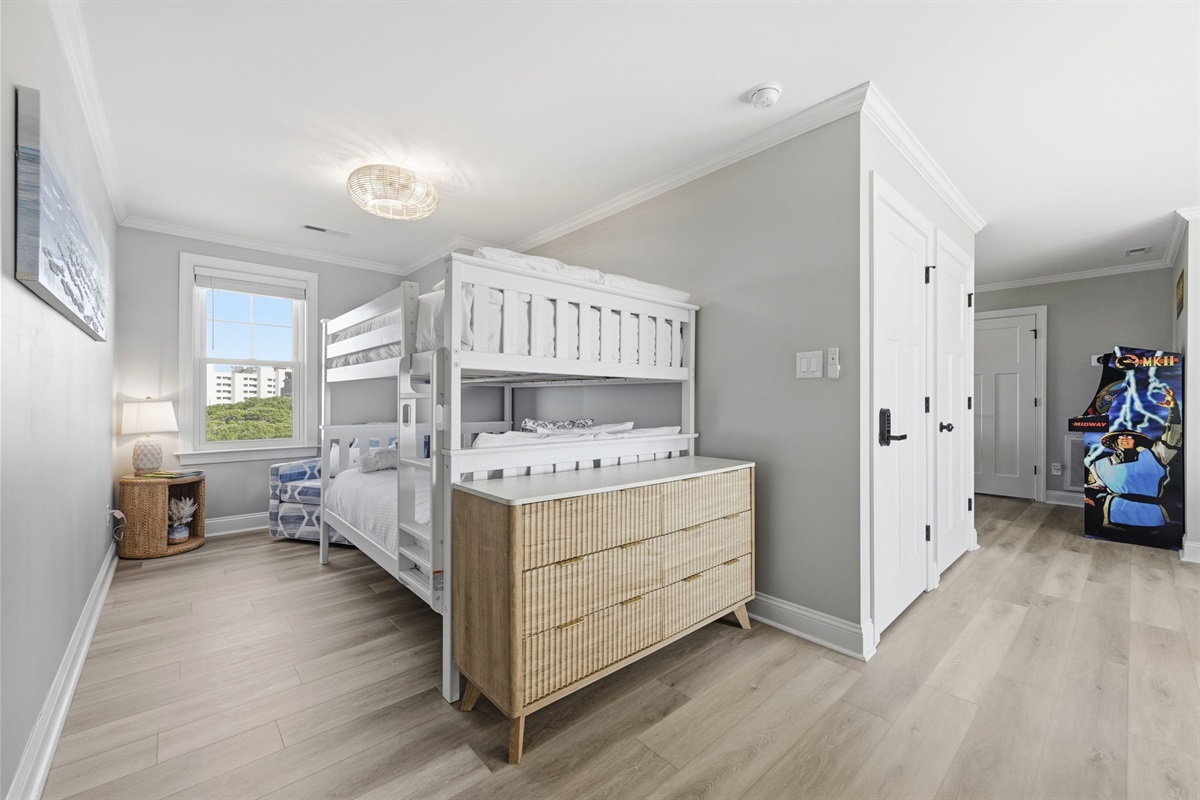 A bright and spacious bunk room perfect for kids and group stays