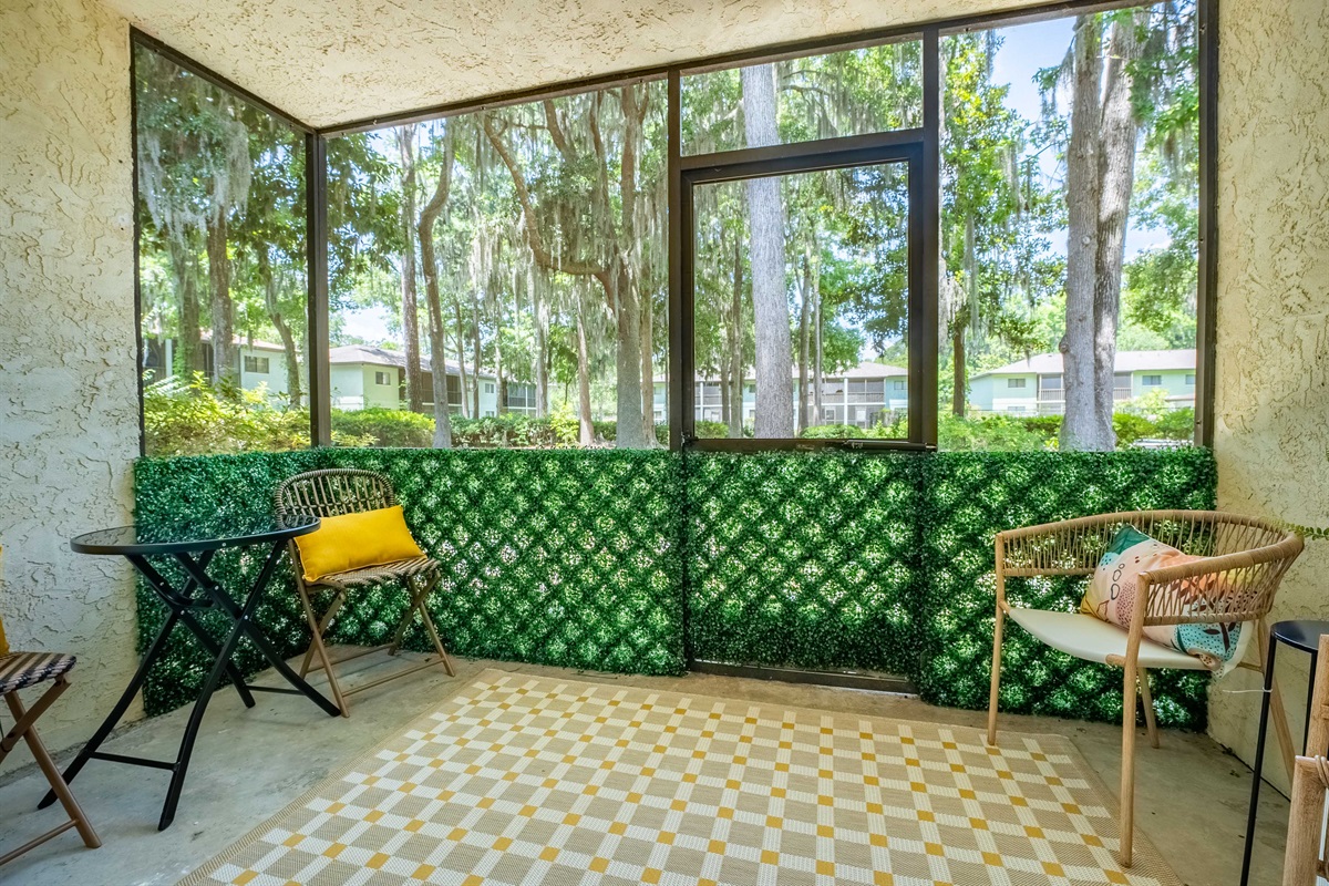 Enjoy your morning coffee or evening wine in this peaceful, private space.