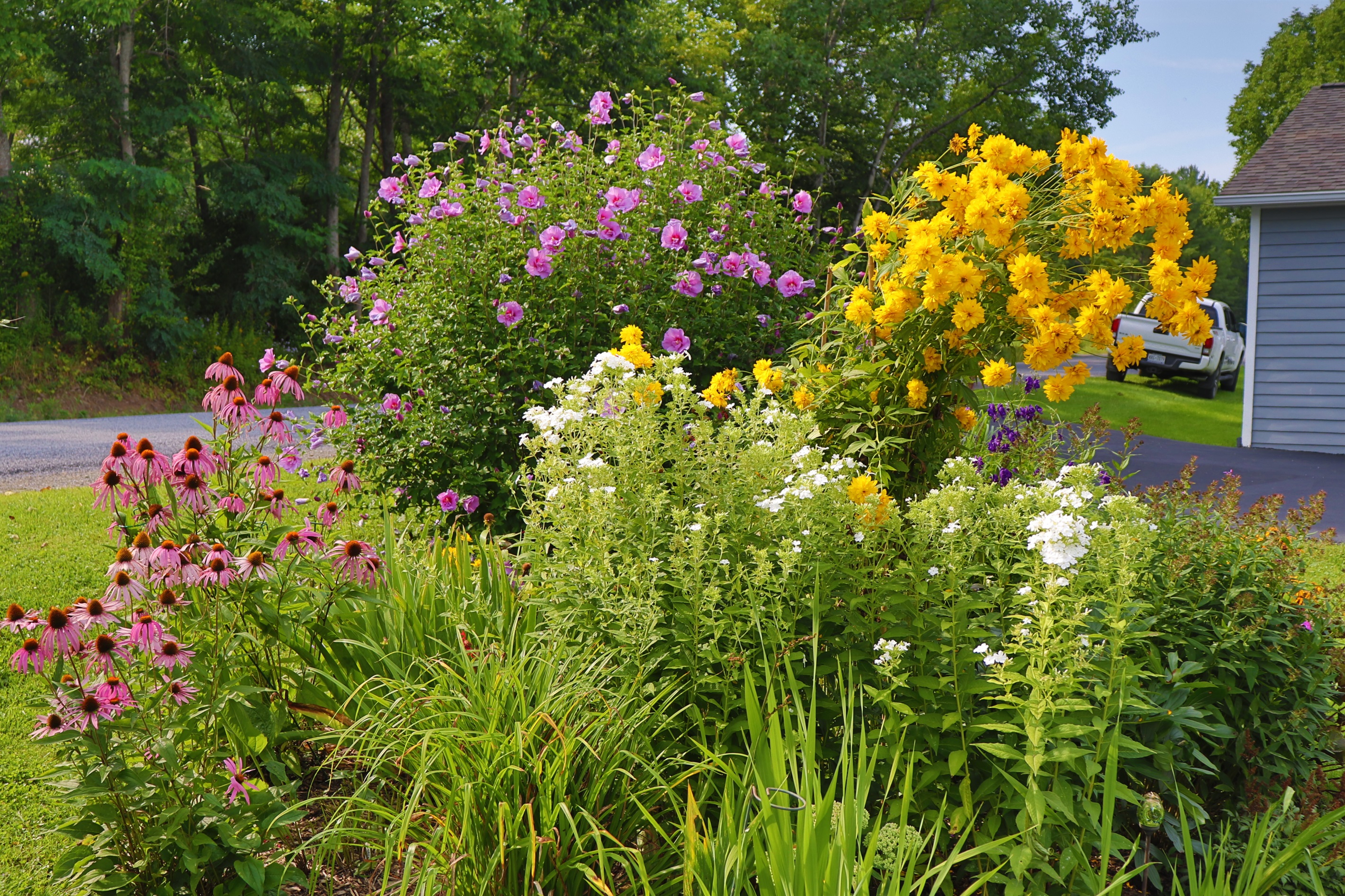 Beautifully mainted gardens all around the property