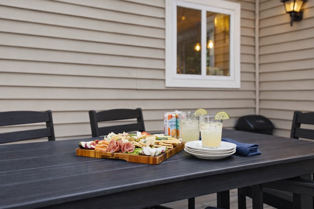 Drinks poured, board spread, deck all to yourselves. Afternoons don't get much better than this