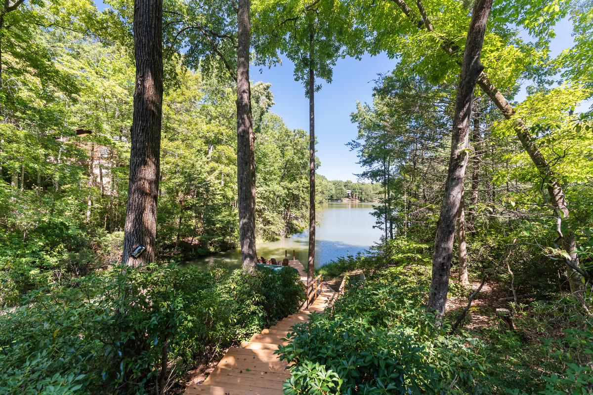 Head down to the lake from the backyard
