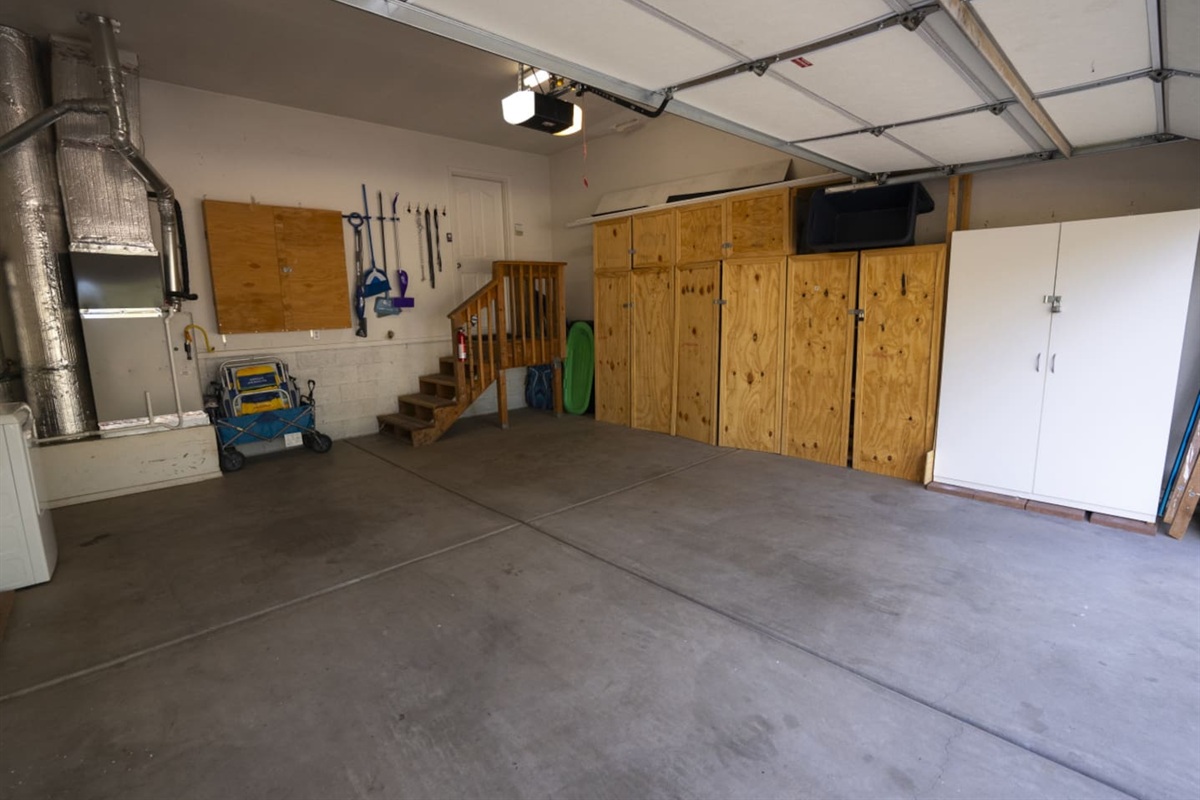 Garage area with driveway access