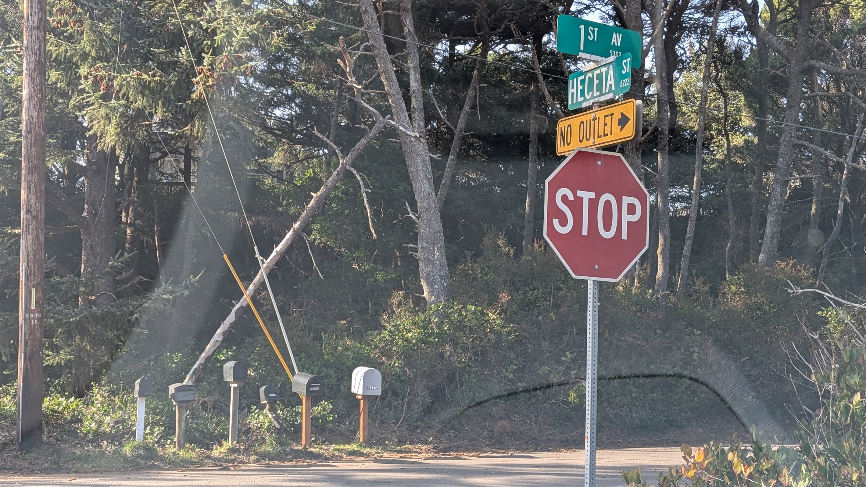 the bottom of the street