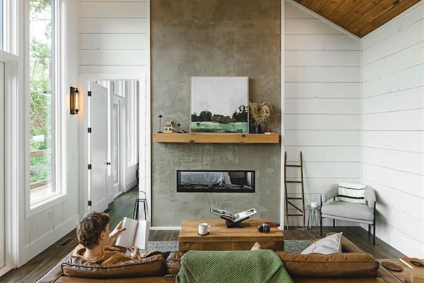 Fireplace and mantel