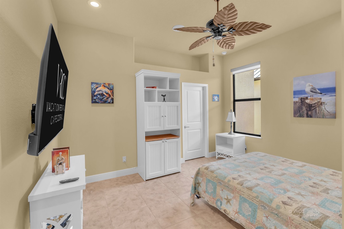 The office has a Murphy bed that can be pulled out for two extra guests