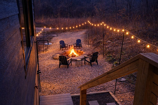 Evenings here are meant for firelight, conversation, and the sound of the creek