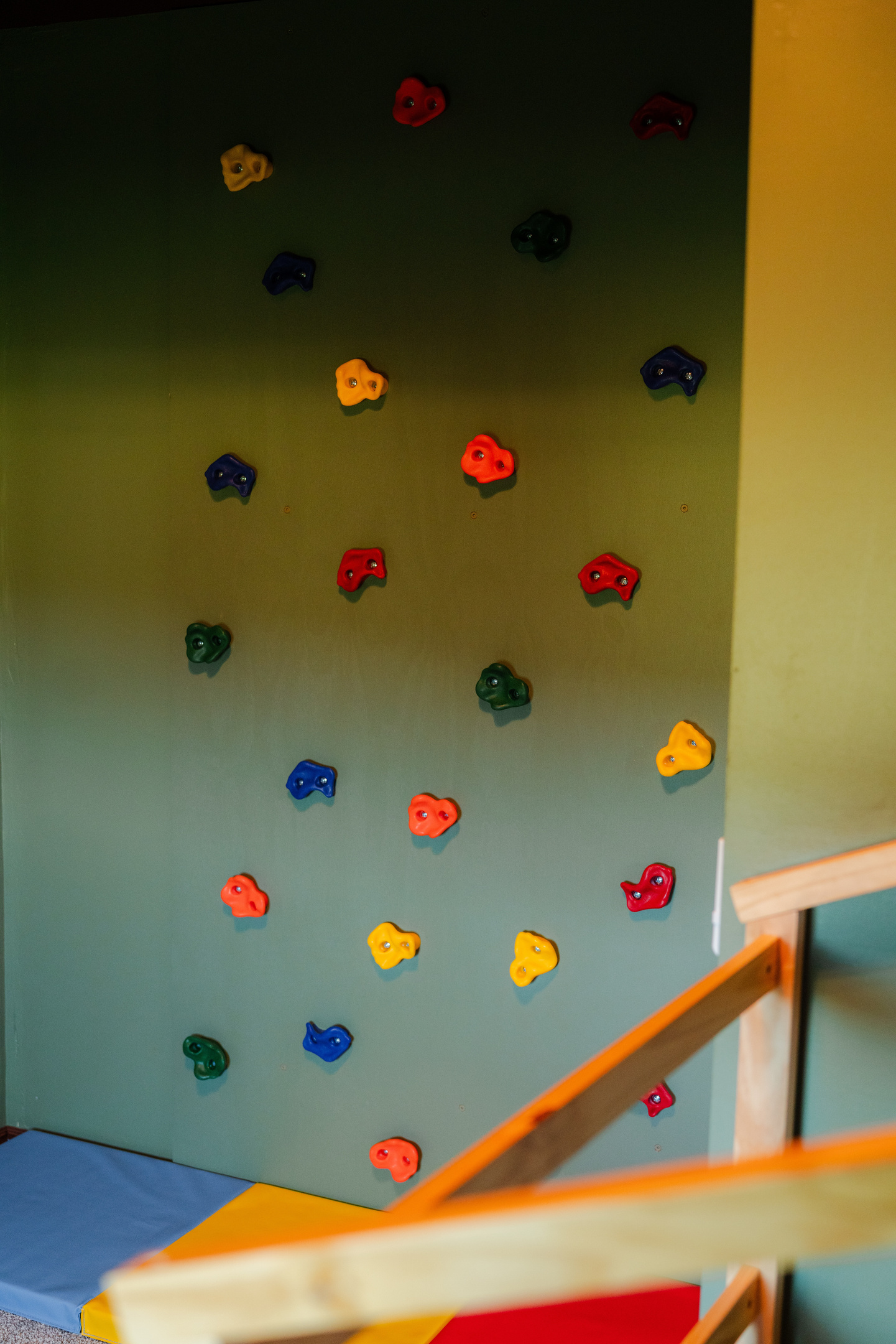 A fun climbing wall in the kids room that they will love