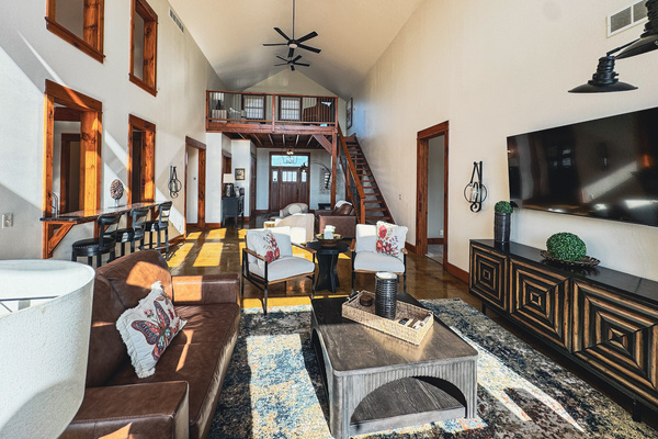 Living areas and bedrooms all have smart TVs