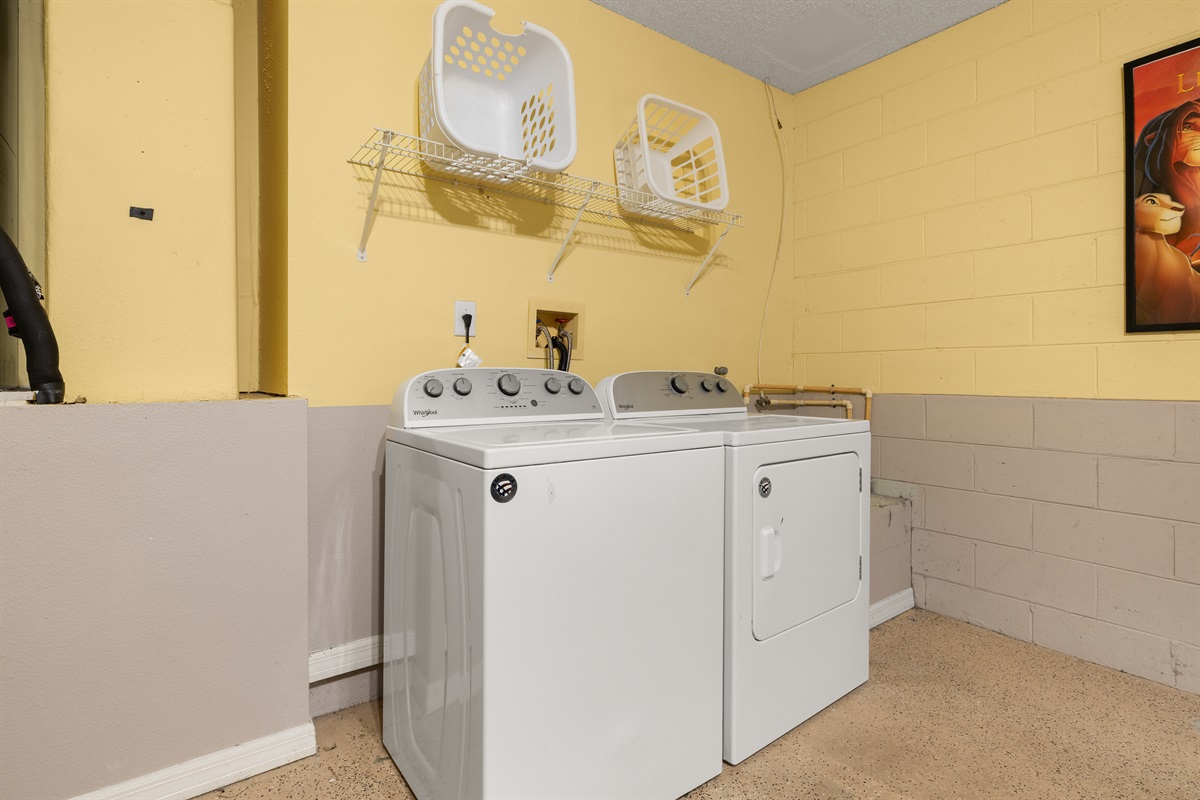 Washer and dryer are free for guests to use.