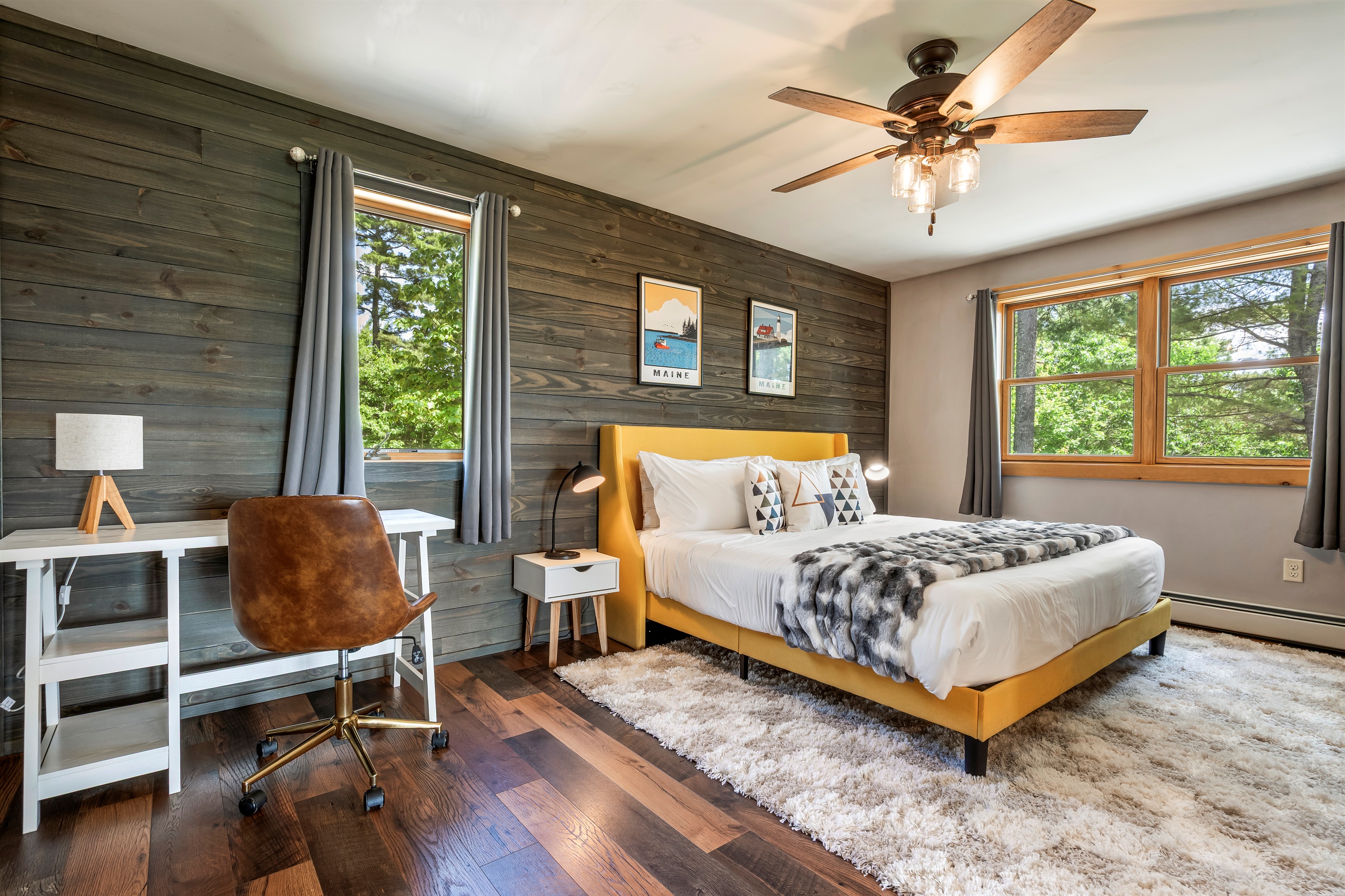Upstairs master suite with king bed, Smart TV, and private ensuite.