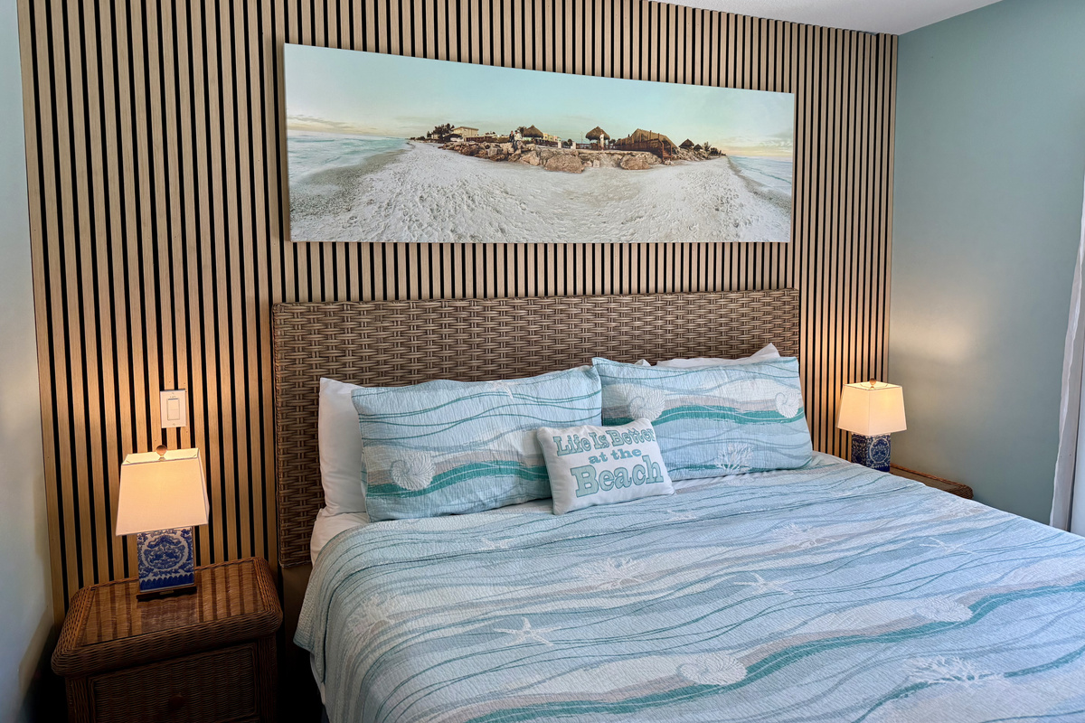 Master Bedroom of Manatee Suite at AMI Beach Lagoon with direct Access to the Pool