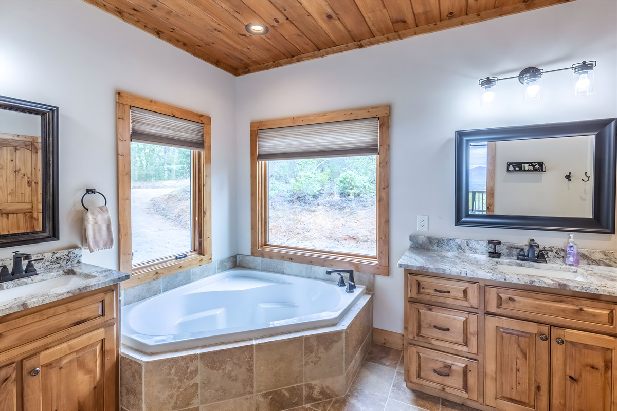 A spacious master bathroom is awaits you on the main floor.