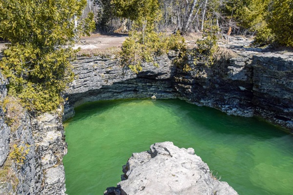 Awesome colors of Lake Michigan within Cave Point Park. Just down the road from our home. On a calm day.