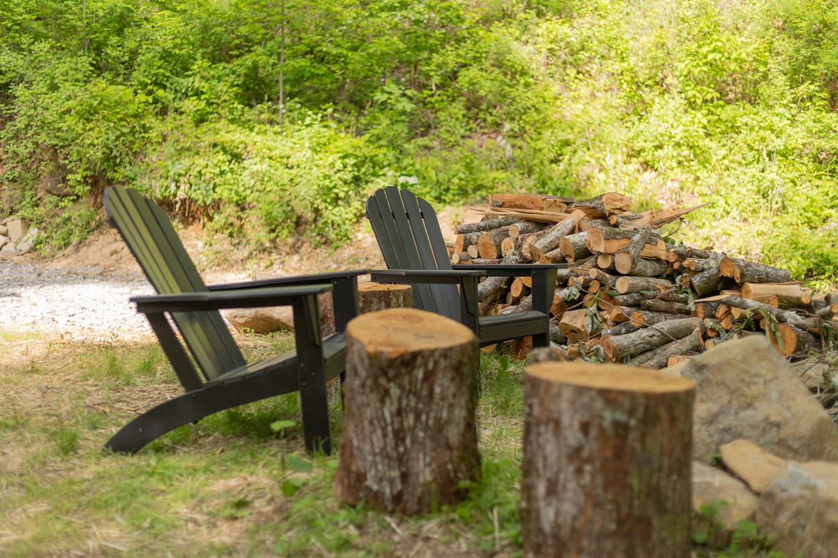 A simple, relaxing outdoor space perfect for morning coffee or evenings by the fire.