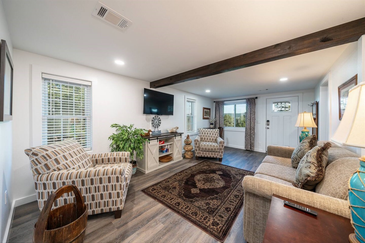 Living room looking towards the front door.