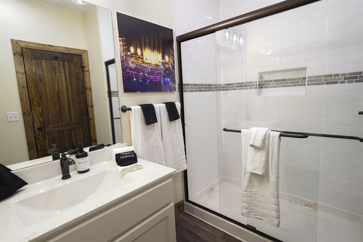 Floor to ceiling tile for that luxury resort feel