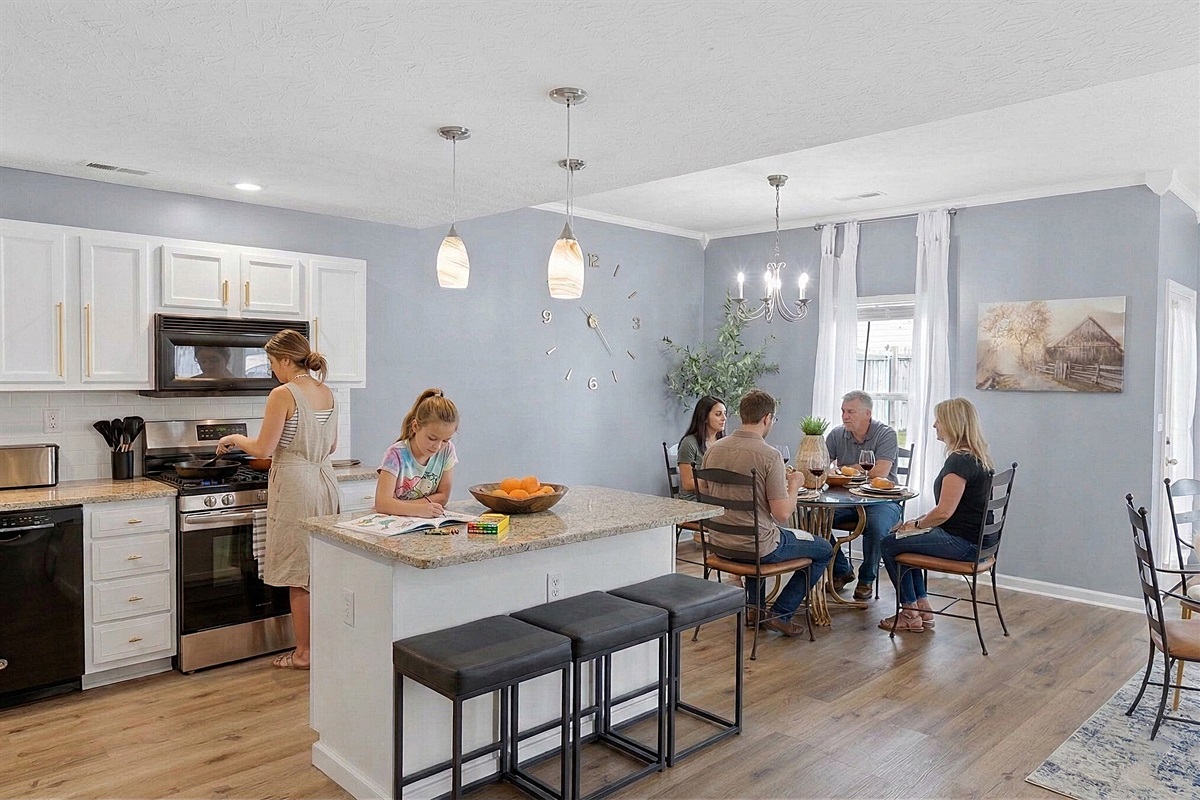 Cook, gather, and create memories with family and friends in this spacious and open kitchen.