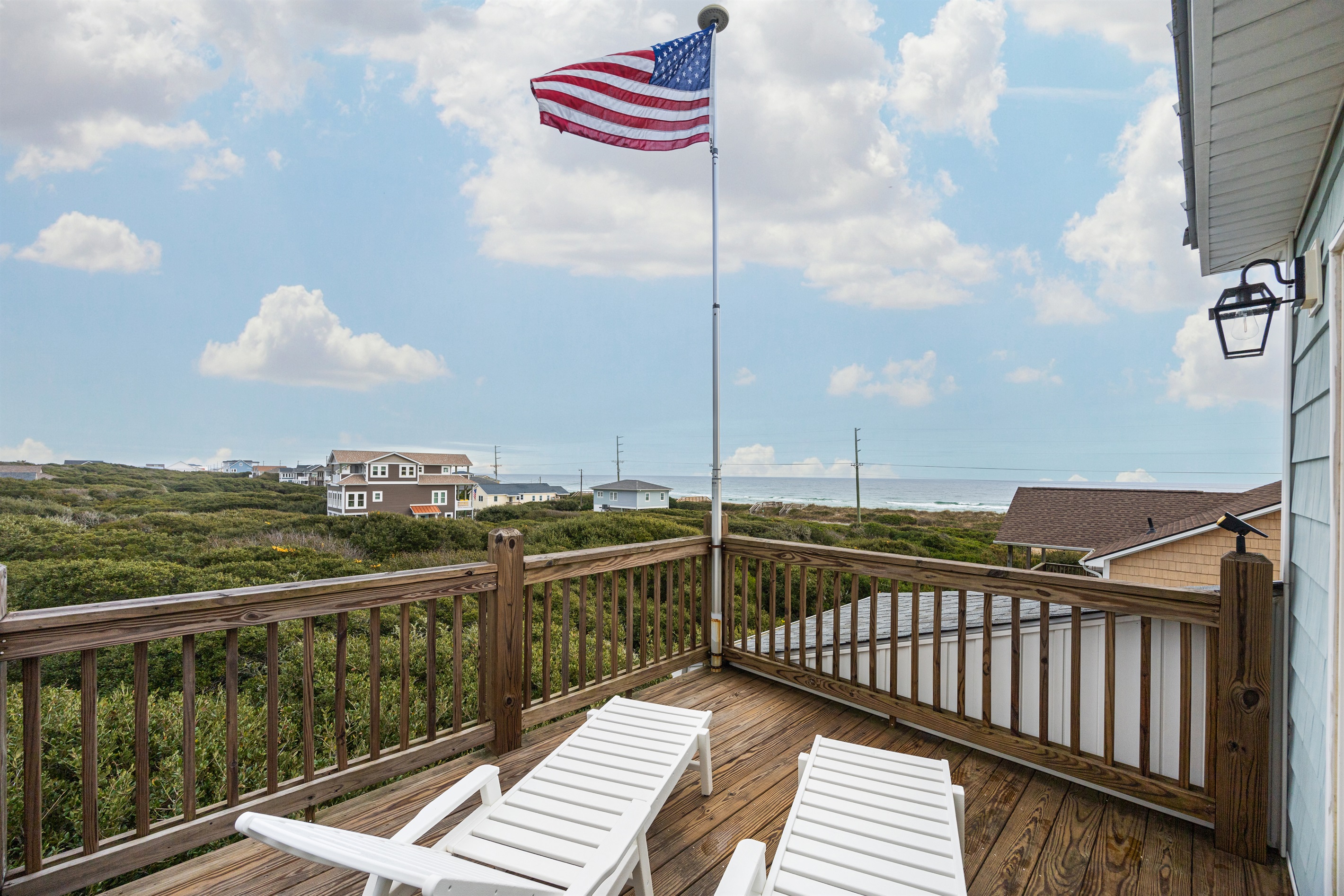 Relax in the sun on the loungers located on the game room deck