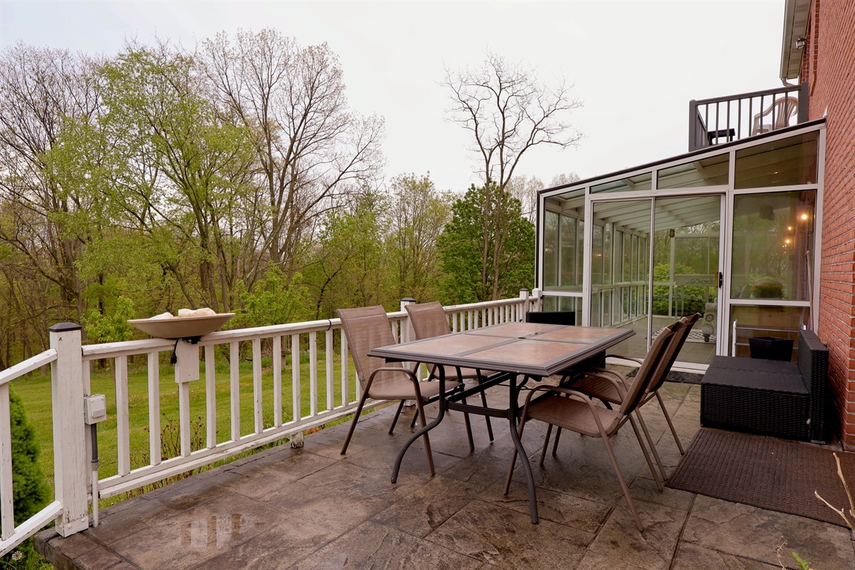 Beautiful wood views while enjoying al fresco dining