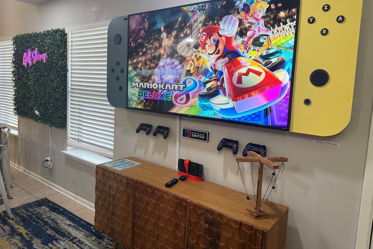 Have fun playing Nintendo Switch! We provide Mario Kart, Super Mario, Minecraft, & Fortnite!