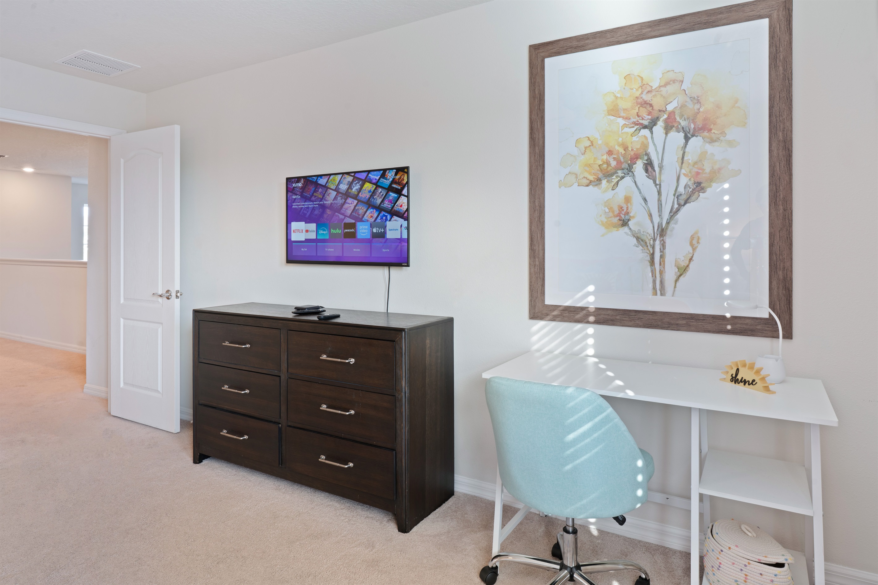 Stay productive in comfort with a dedicated workstation in the master bedroom — perfect for catching up on emails or working remotely in a peaceful setting.