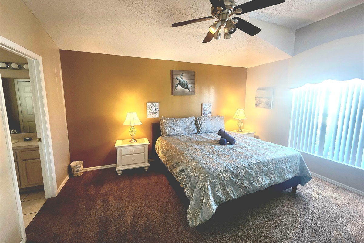 Master KING Bedroom 2, TV, Ceiling Fan