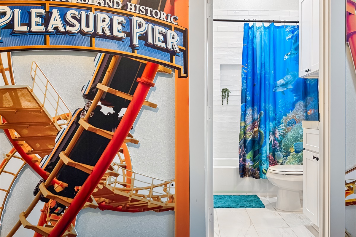 And it opens up to the Pleasure Pier bunk room on the other side.