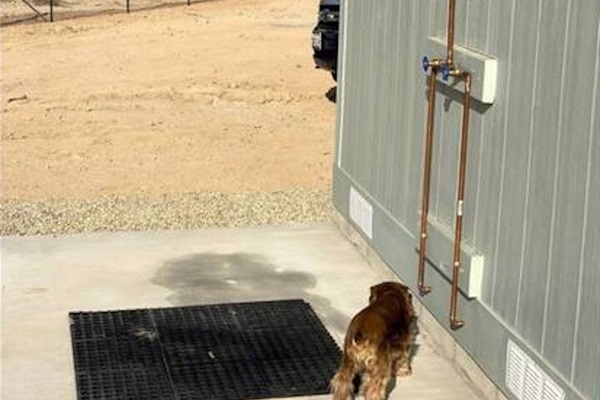 Outdoor shower with lots of hot water