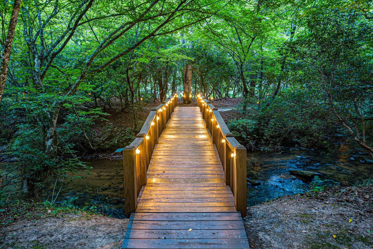 Cross the private bridge to discover your own peaceful island retreat along the Cartecay River.