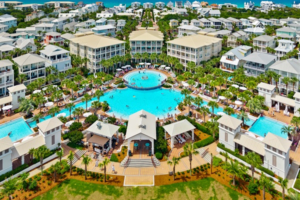Spend the afternoon floating, swimming, or soaking up the sun at the incredible Seacrest Lagoon Pool—one of the largest and most beloved pools along 30A.