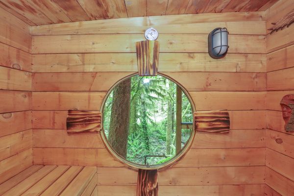 Sauna Looking Into The Woods
