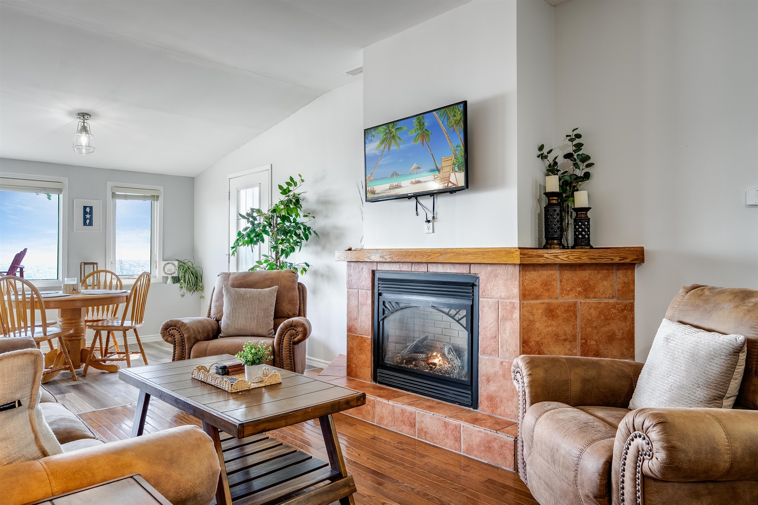 Lounge by the lake from your light-filled great room