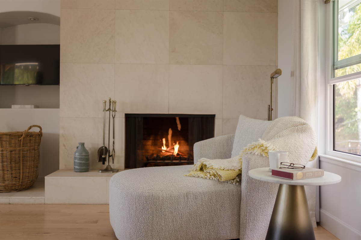 Cozy up to the fire.