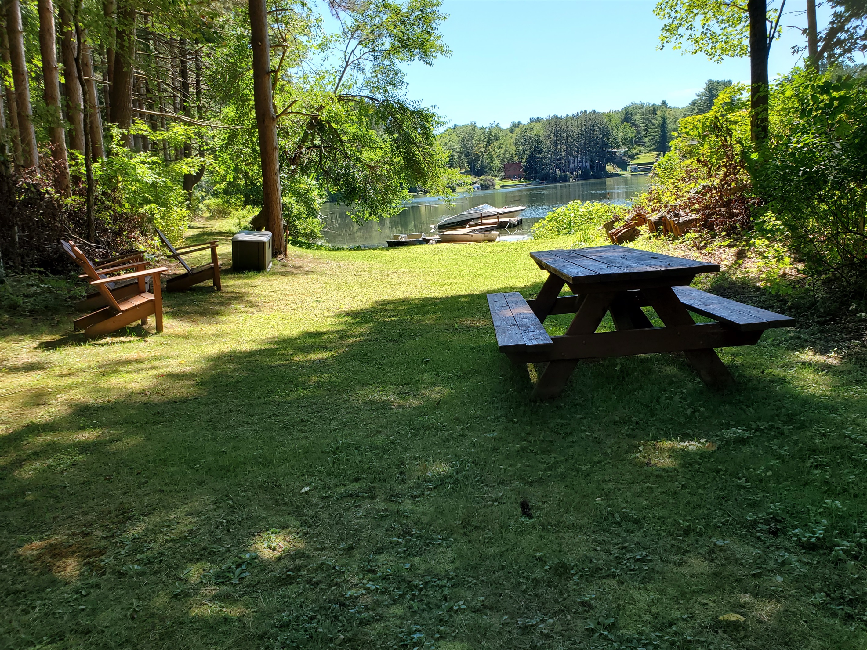Picnic table near the water