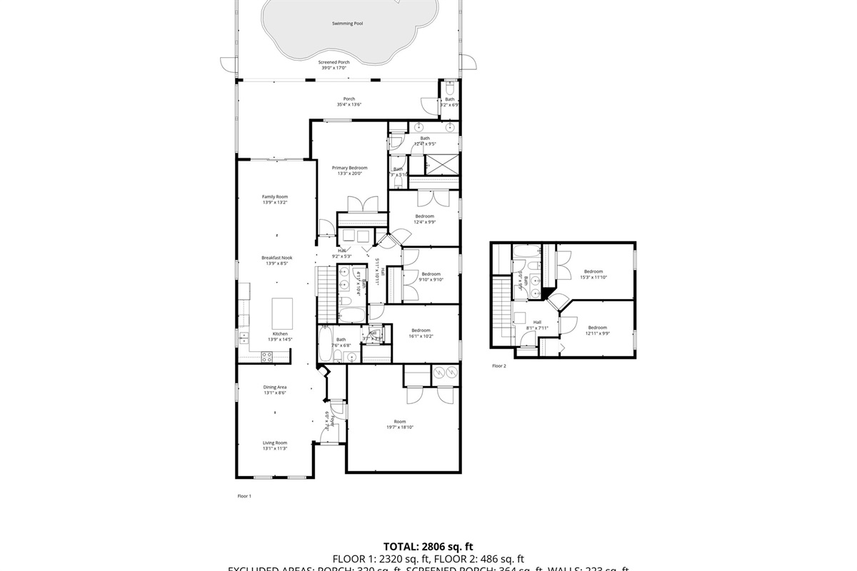 Full floor plan — see the spacious layout and room arrangement before your stay.