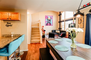 Enjoy meals with family or friends at the spacious dining table.