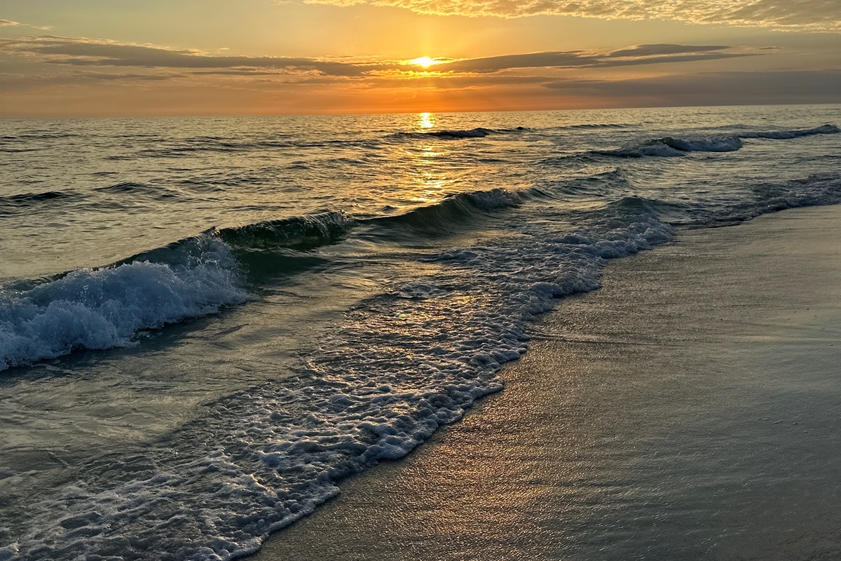 Sunset view from the private deeded beach access