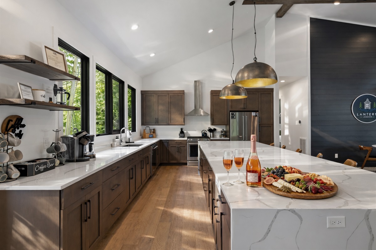 A beautifully designed kitchen equipped with premium appliances and ample space for creating meals or entertaining guests.