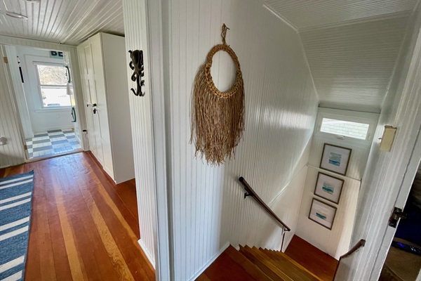 Stairs/view through sitting room to bunk room