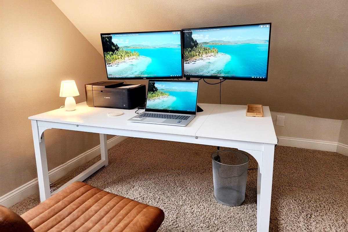 Computer desk with USB-C docking station