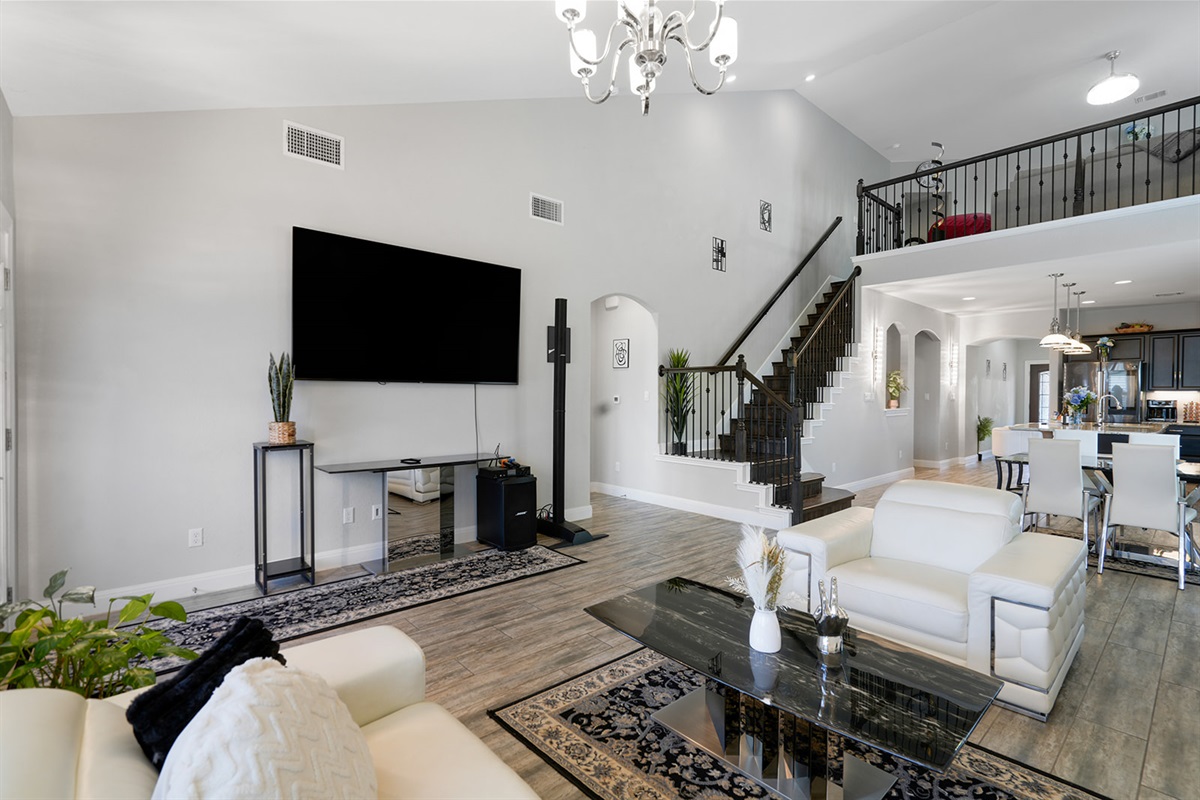 🛋 Living Room “Bold design, luxe comfort, and an 80” screen made for movie nights.”