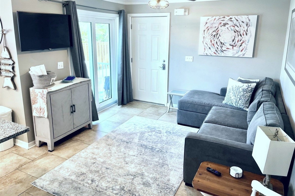 Smart TV flatscreen in the living area